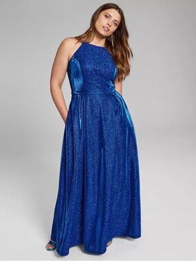 city studio slim blue dress V Neckline Sequin Blue Slip Dress | Finn